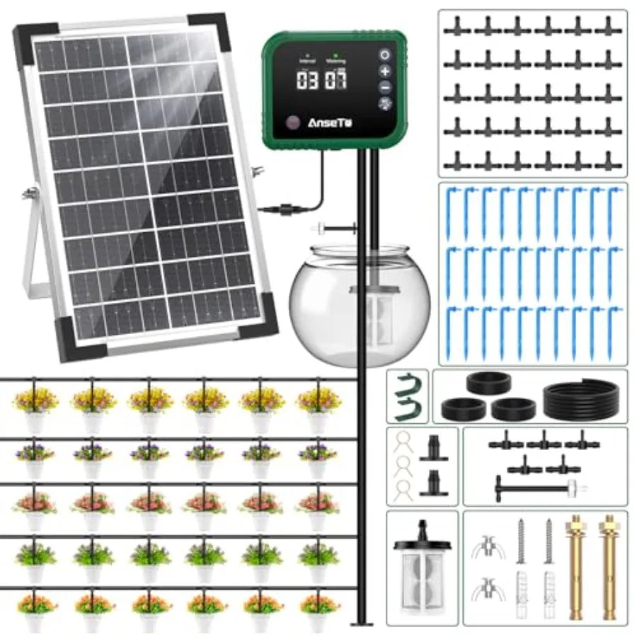 Solar Drip Irrigation System Garden Greenhouse Outdoor Automation