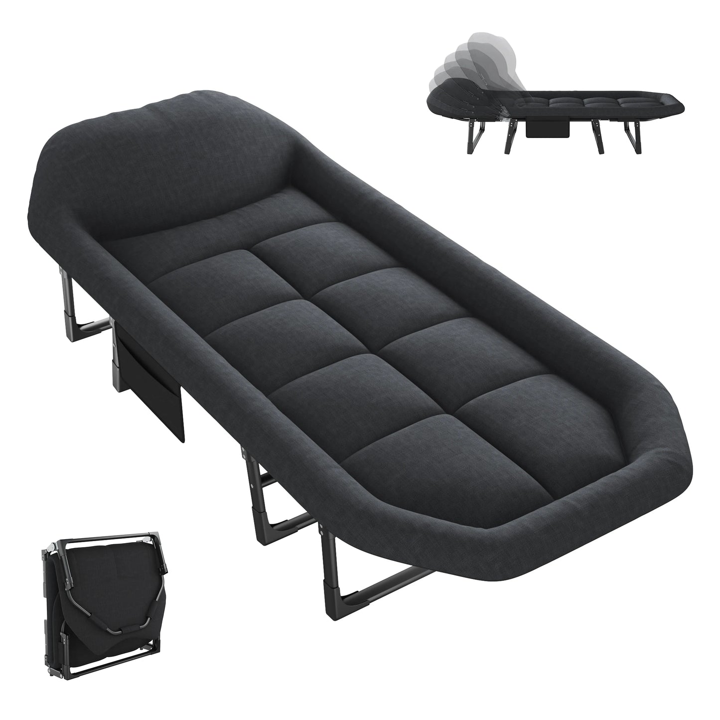 JHK Folding Camping Cot With Mattress 450lb Capacity