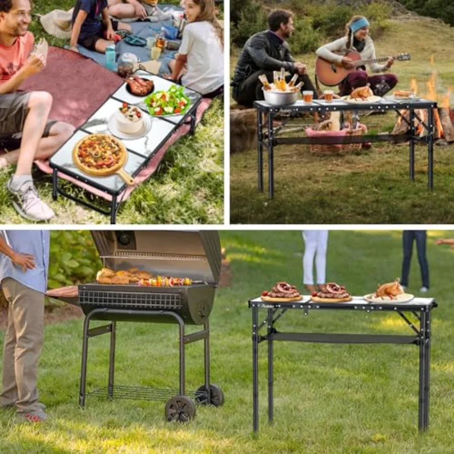 Folding Camping Table Aluminum Portable Lightweight With Adjustable Height