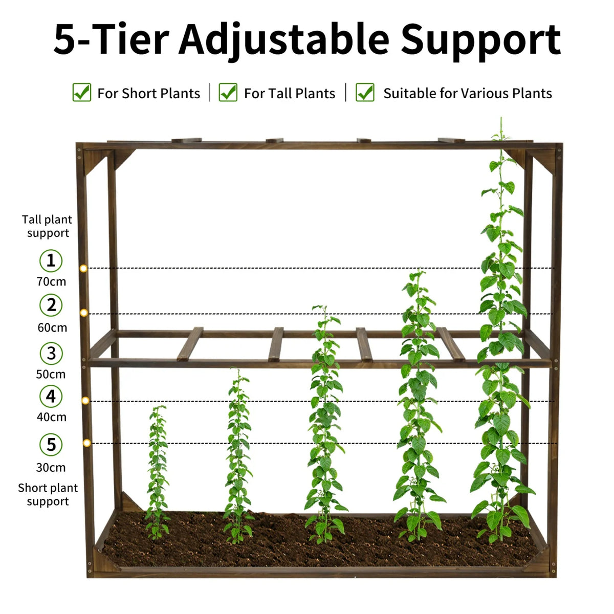 Wooden Outdoor Garden Vegetable Support Trellis Frame For Plants