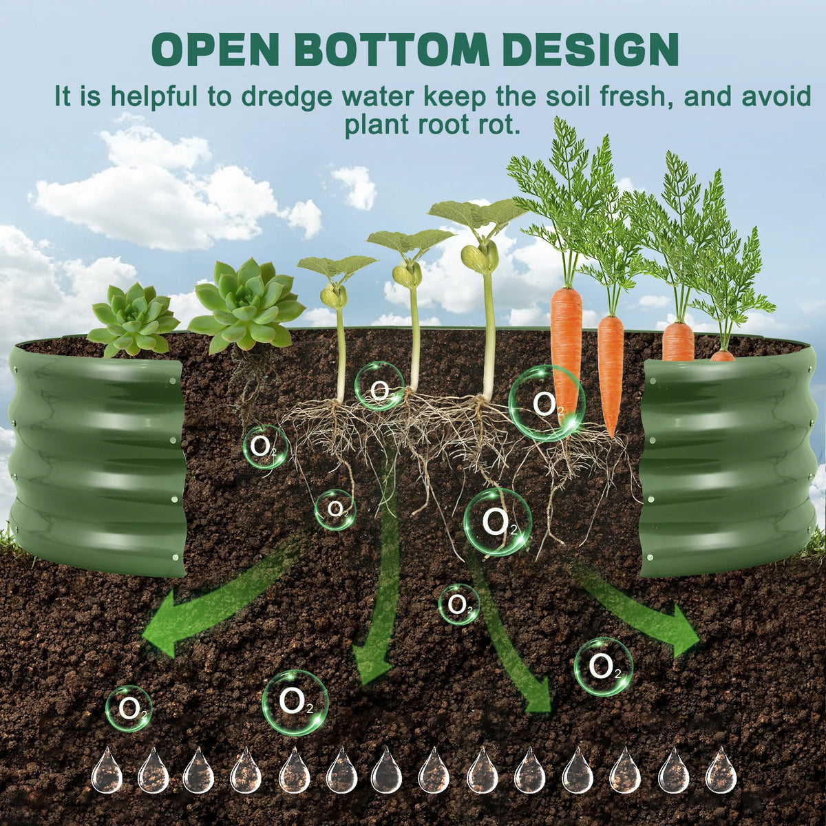 Galvanized Raised Garden Bed Outdoor, Large Raised Bed for Gardening 4×2×1FT Metal Planter Box for Vegetables, Fruits, Flowers, Easy Assembly with Wing Nuts & Safe Rolled Design, Silver/Light Green/ Black/Creamy