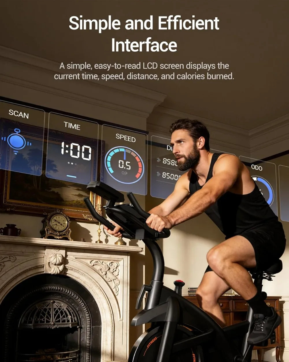 Exercise Bike for Home, Indoor Cycling Spin Bike with Extra Comfort Seat, 300 lb Weight Capacity