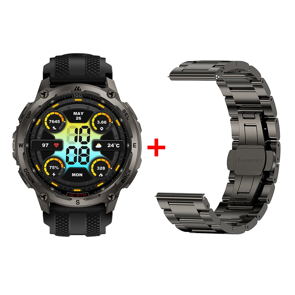 KOSPET Tank T4 Smartwatch for Men GPS Maps 10ATM Waterproof