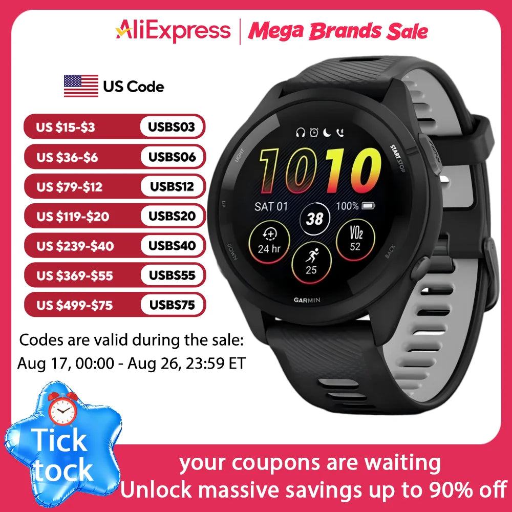 Garmin Forerunner 265 Multiband Gps Running Smartwatch Fitness