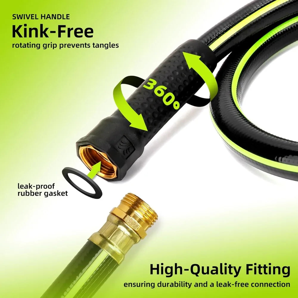 Heavy Duty Garden Hose No Kink Leakproof Flexible PVC Lawn Commercial Use