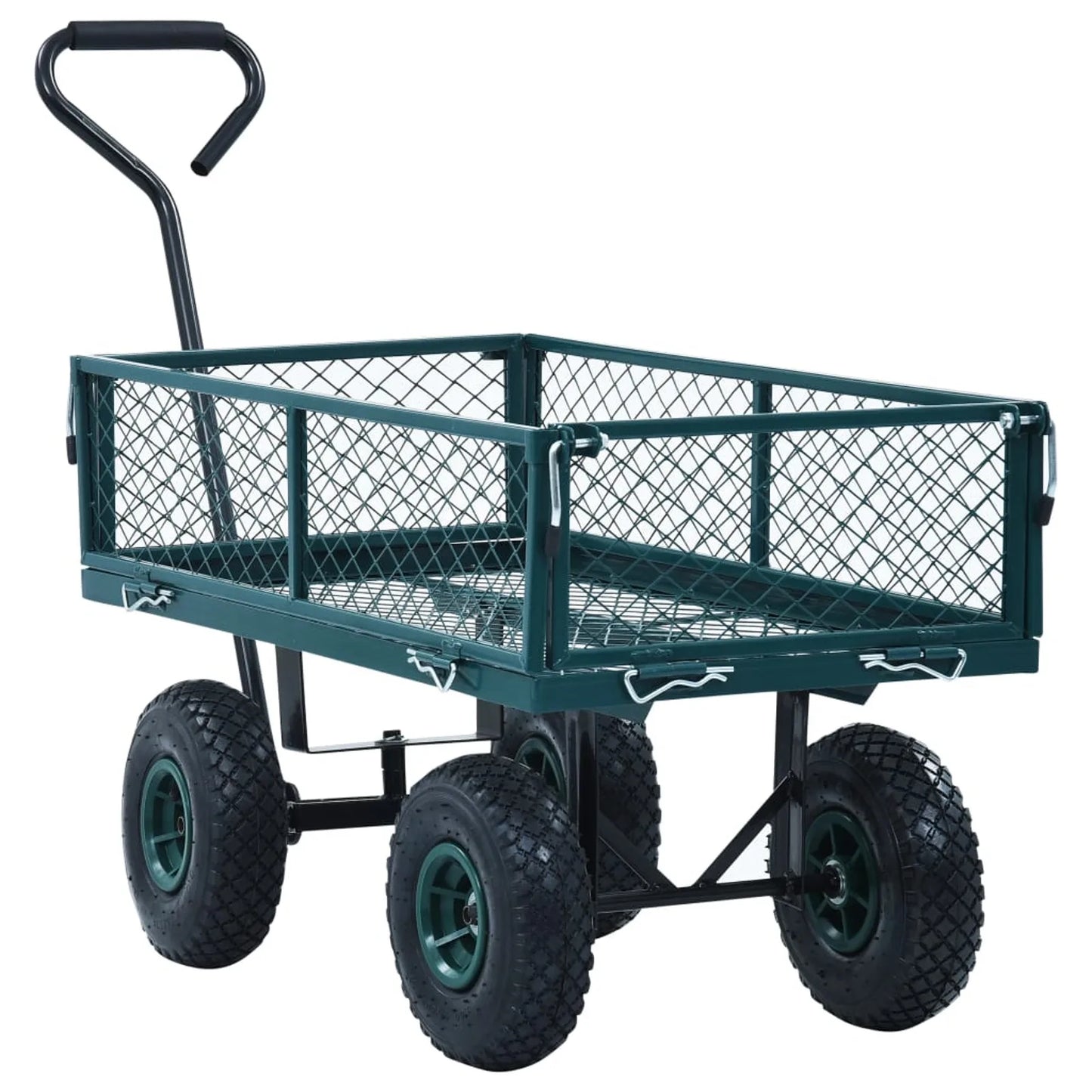 Heavy Duty Garden Cart 350kg Capacity With Removable Mesh Sides For Flatbed