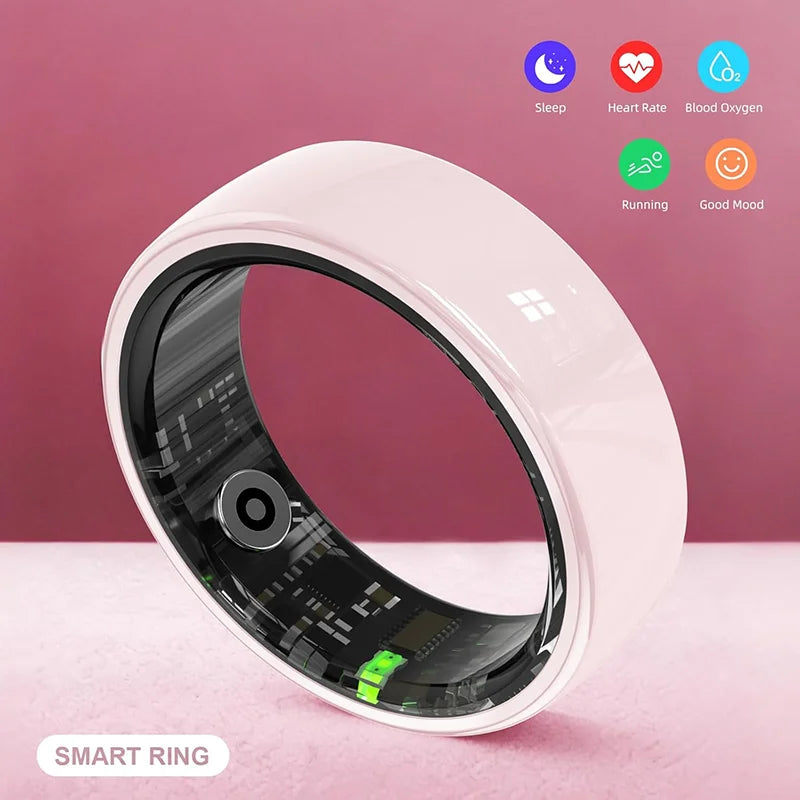 UouNeaCo Ceramic Smart Ring With Charging Case Health Sleep Monitoring