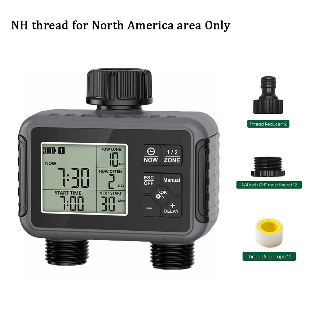 Insoma 2-Zone Sprinkler Timer Programmable Garden Hose Timer Water-Saving Irrigation Controller for Lawn Yard  Drip Systems IPX5