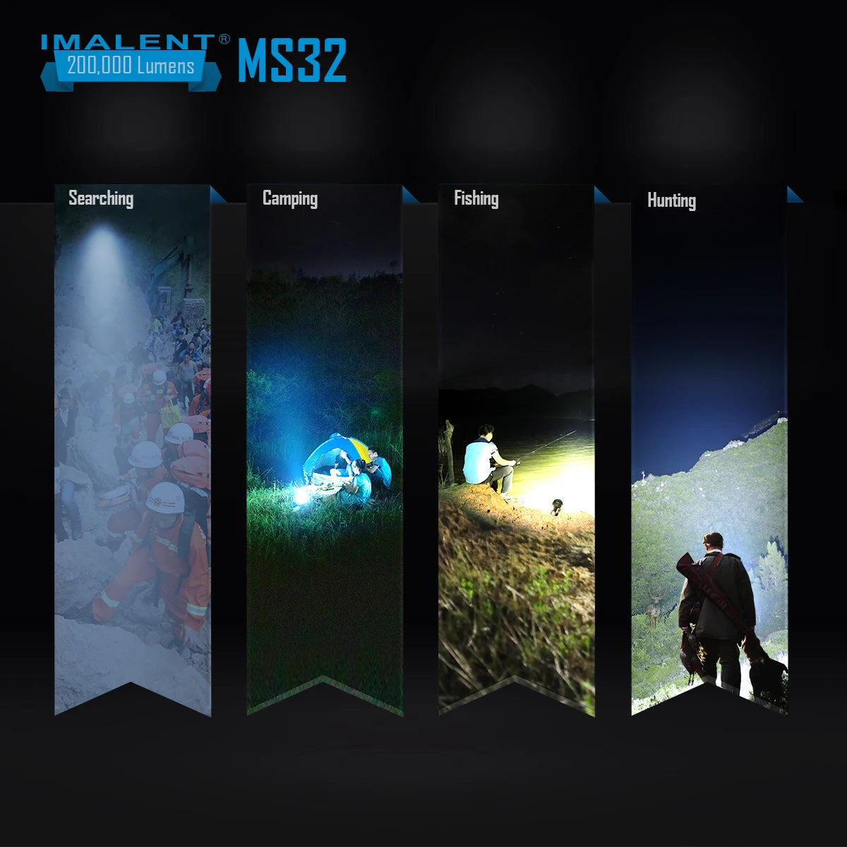 IMALENT MS32 200000 Lumen Super Bright Flashlight Range 1618m High Power Flashlight LED Rechargeable Professional Searchlight