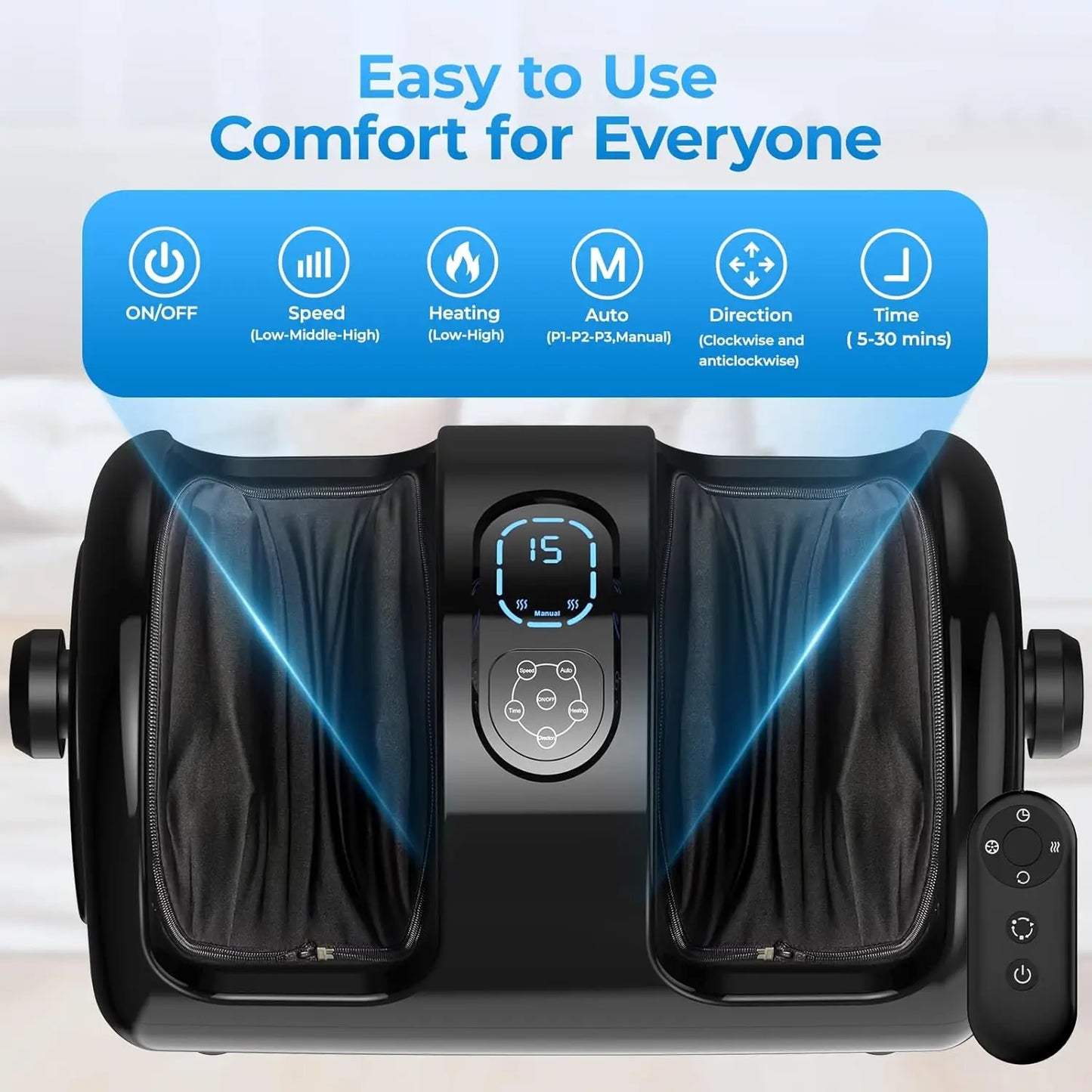 HTM Electric Foot Calf Massager Shiatsu Three Levels