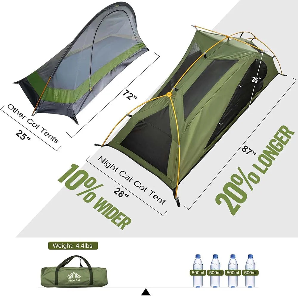 Night Cat Elevated Camping Cot Tent 16 Legged Heavy Duty