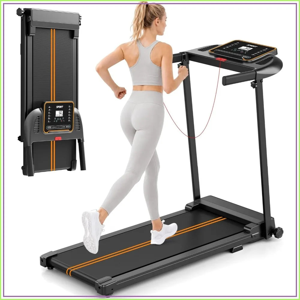 Treadmills for Home Walking Pad - Foldable Under Desk with Handle Bar 0.6-6.2 MPH Portable Compact Running Machine Quiet Lightweight