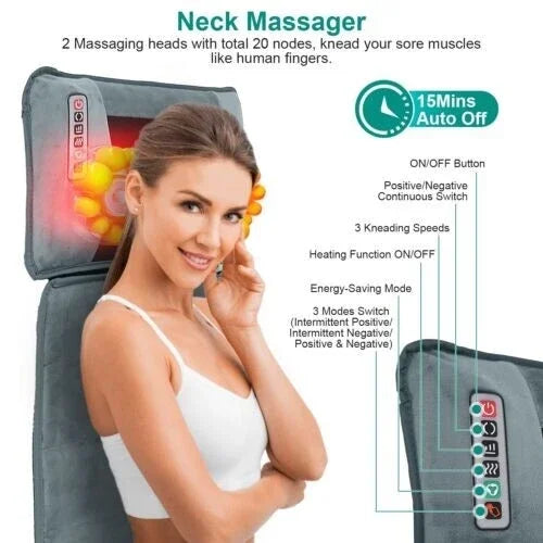 Electric Massage Mat Full Body Massager With Heating Kneading And Vibrating