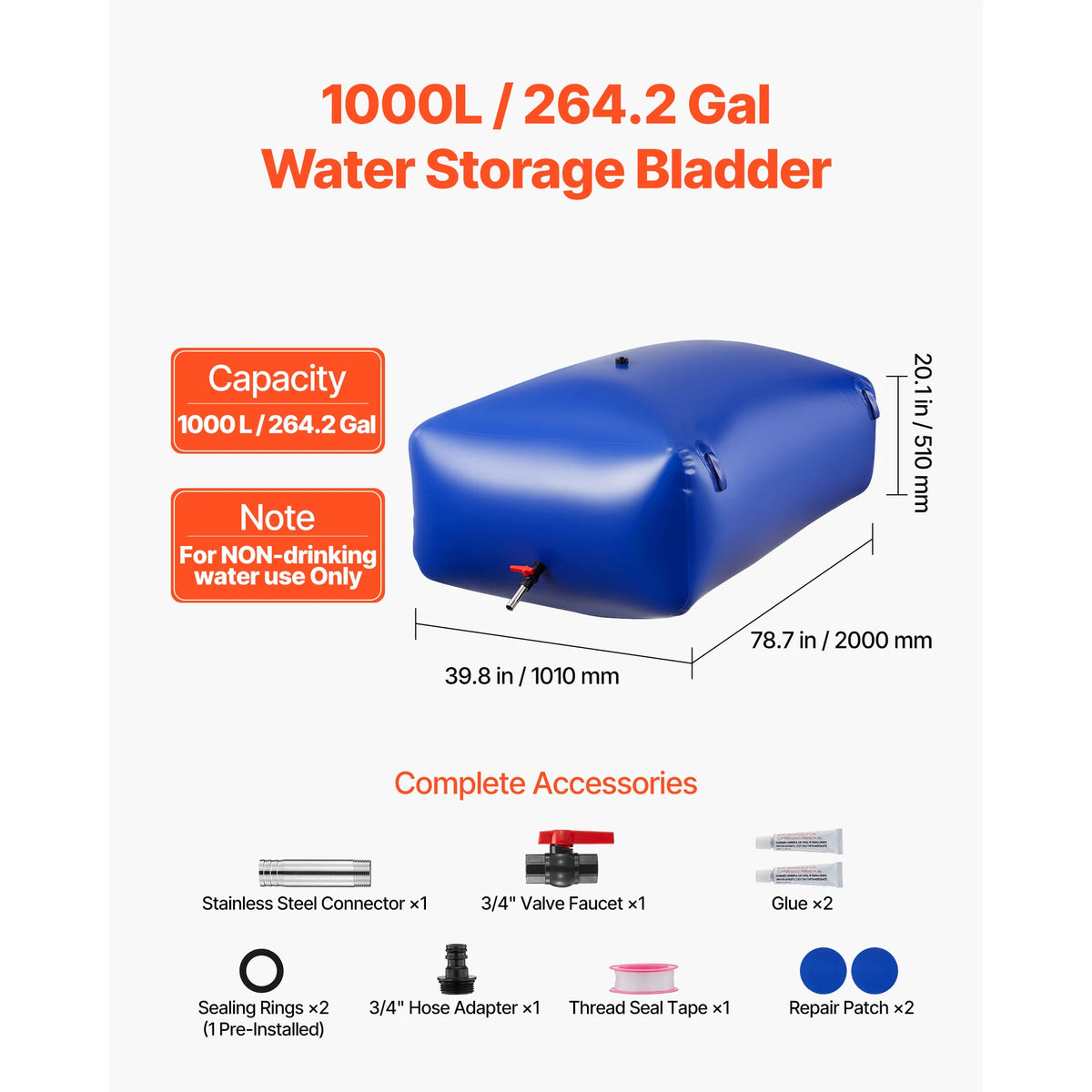 TPU Soft Water Storage Bag Portable Collapsible Camping Irrigation Container