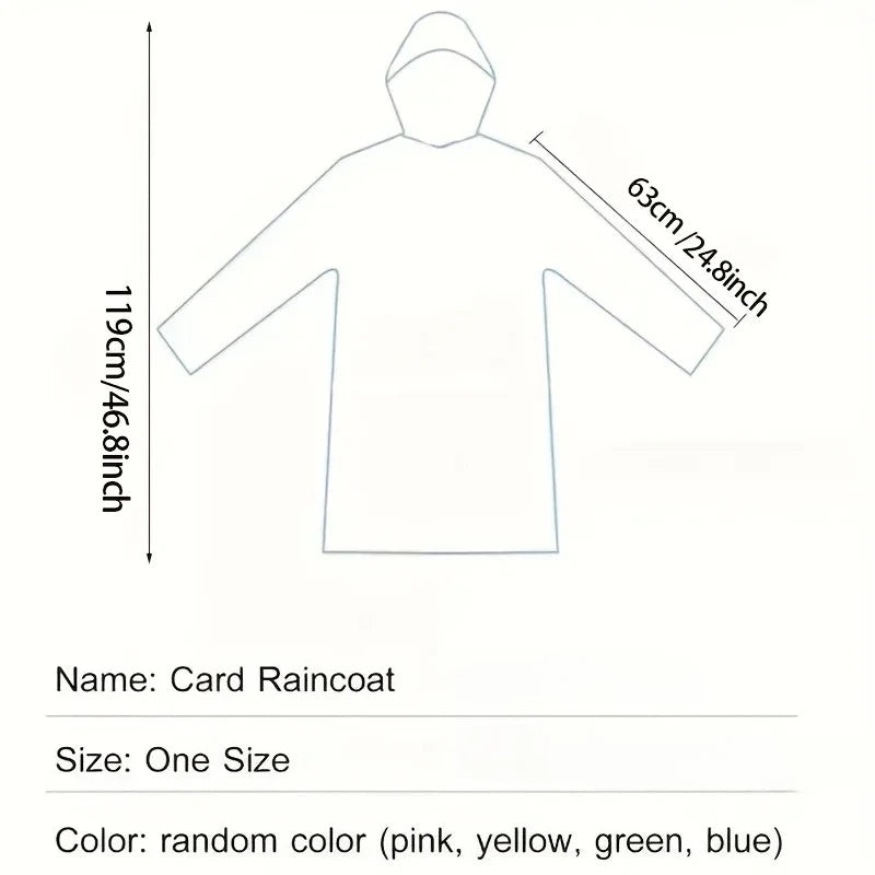 Compact Disposable Rain Poncho For Outdoor Camping And Travel Lightweight