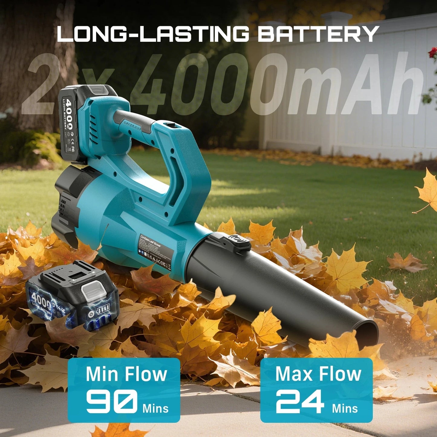 SeeSii Brushless Turbo Leaf Blower 900000RPM 780CFM Cordless Makita 18V
