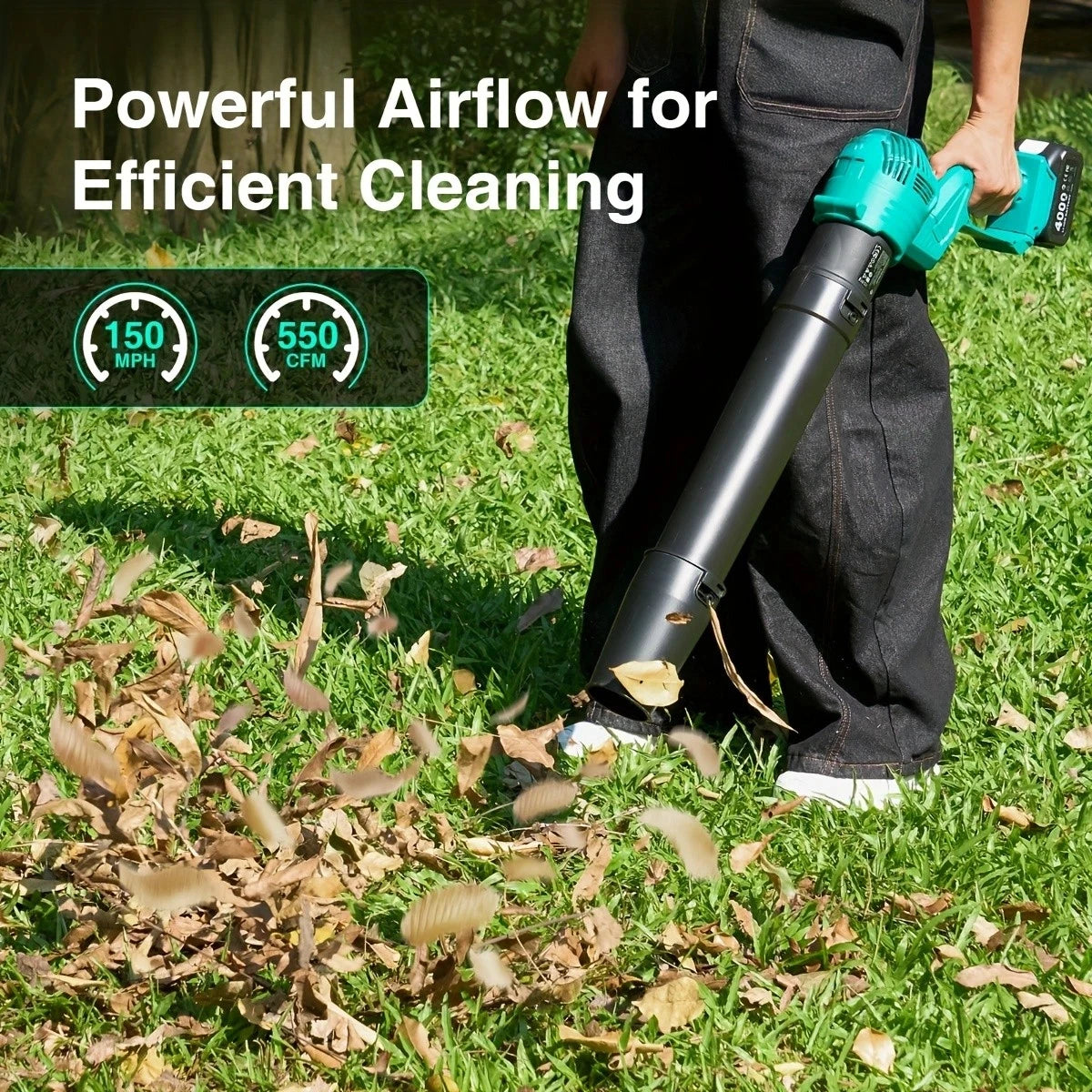 Taskstar 550CFM Cordless Leaf Blower 21V With 2 Batteries