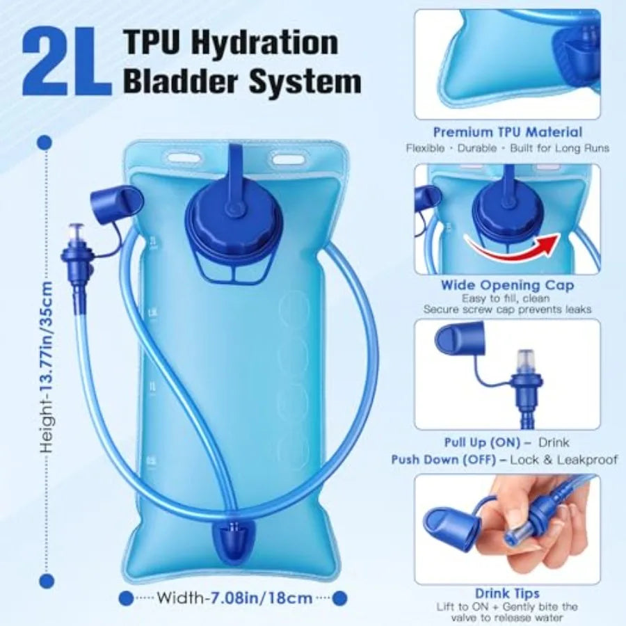 Running Hydration Vest Backpack 2L Water Bladder For Men Women
