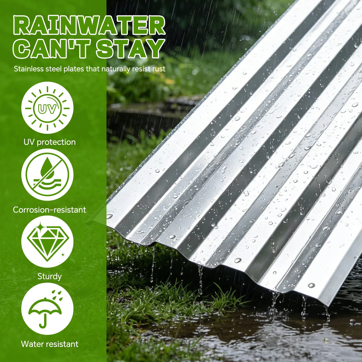 8×2×1ft Galvanized Metal Raised Garden Bed, 2FT Deep Root Elevated Planter Box Steel Large Vegetable Flower Bed Kit Light Green Silver
