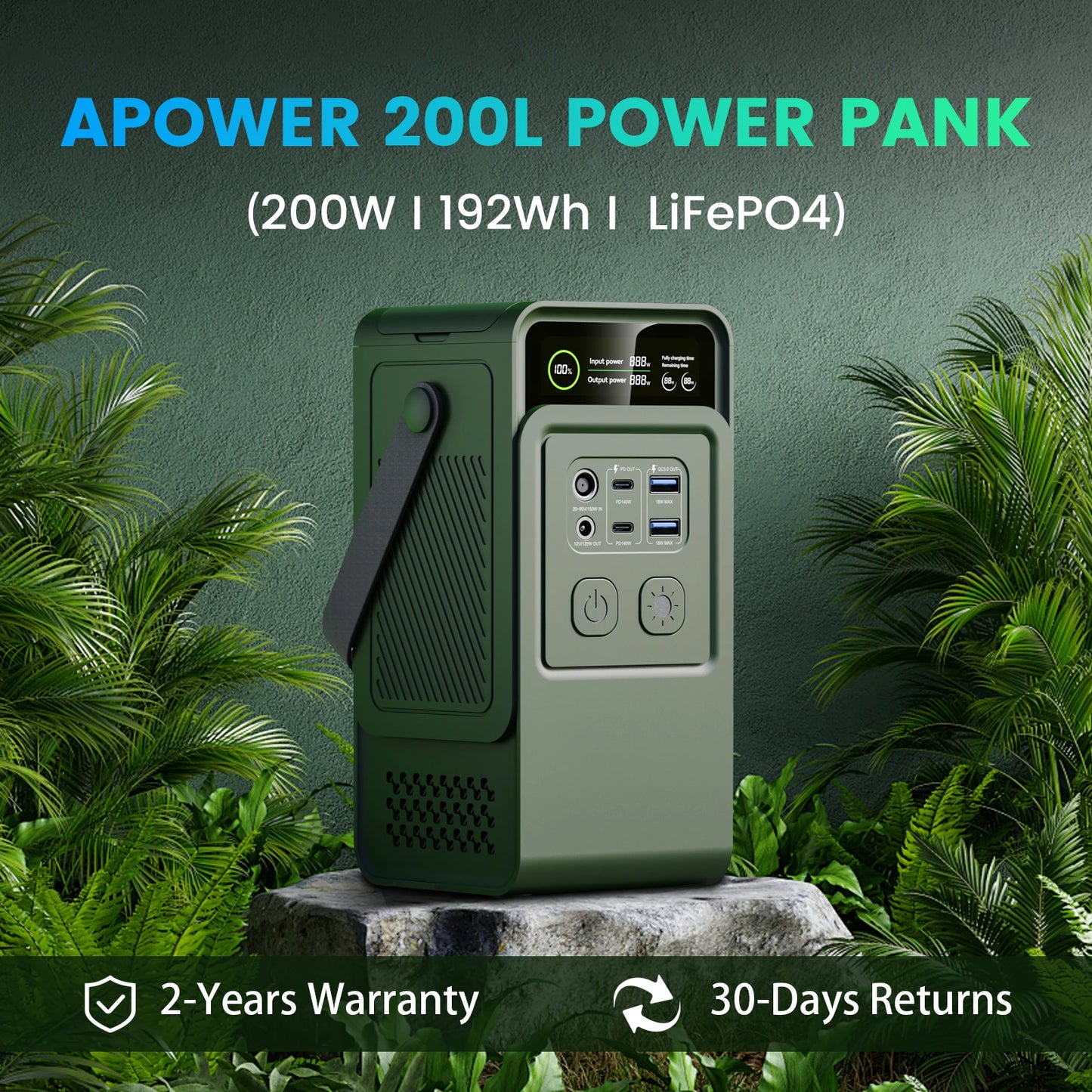 CTOLITY 200W Power Station With 192Wh LiFePO4 Battery