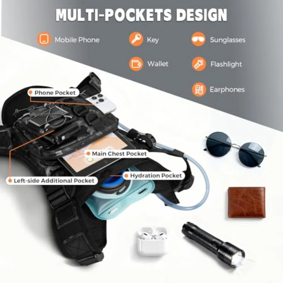 Outdoor Hydration Vest for Running and Hiking 2L Bladder