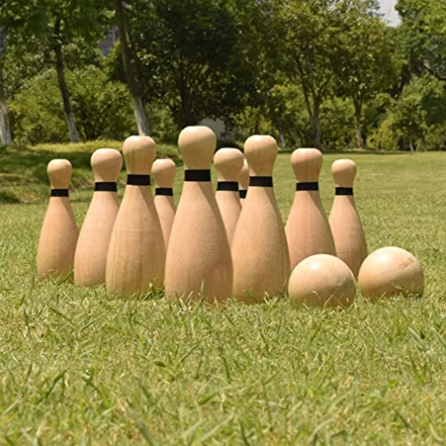 YAO HUI HUANG Outdoor Lawn Bowling Set Rubber Wood Composite