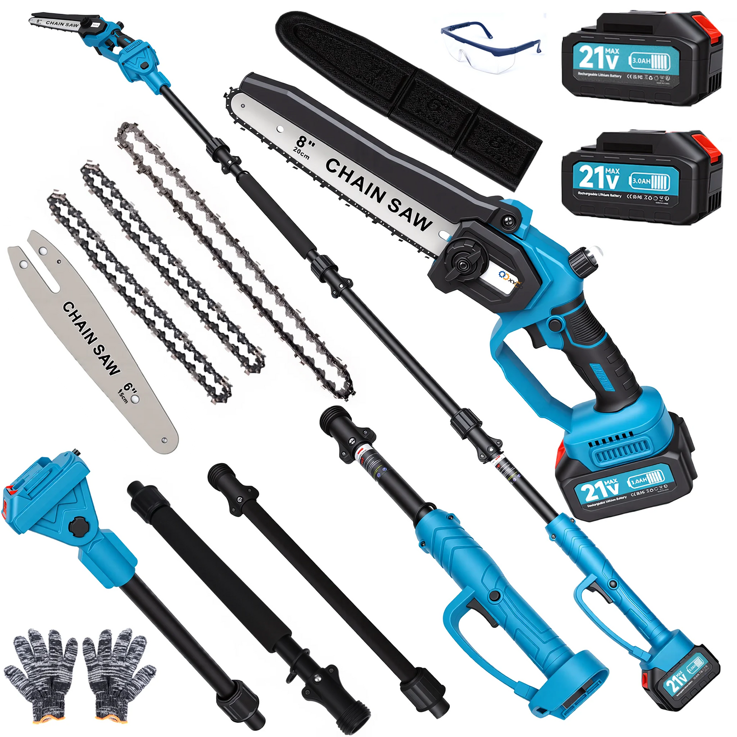 2 In 1 Electric Pole Saws Cordless With Extension Pole