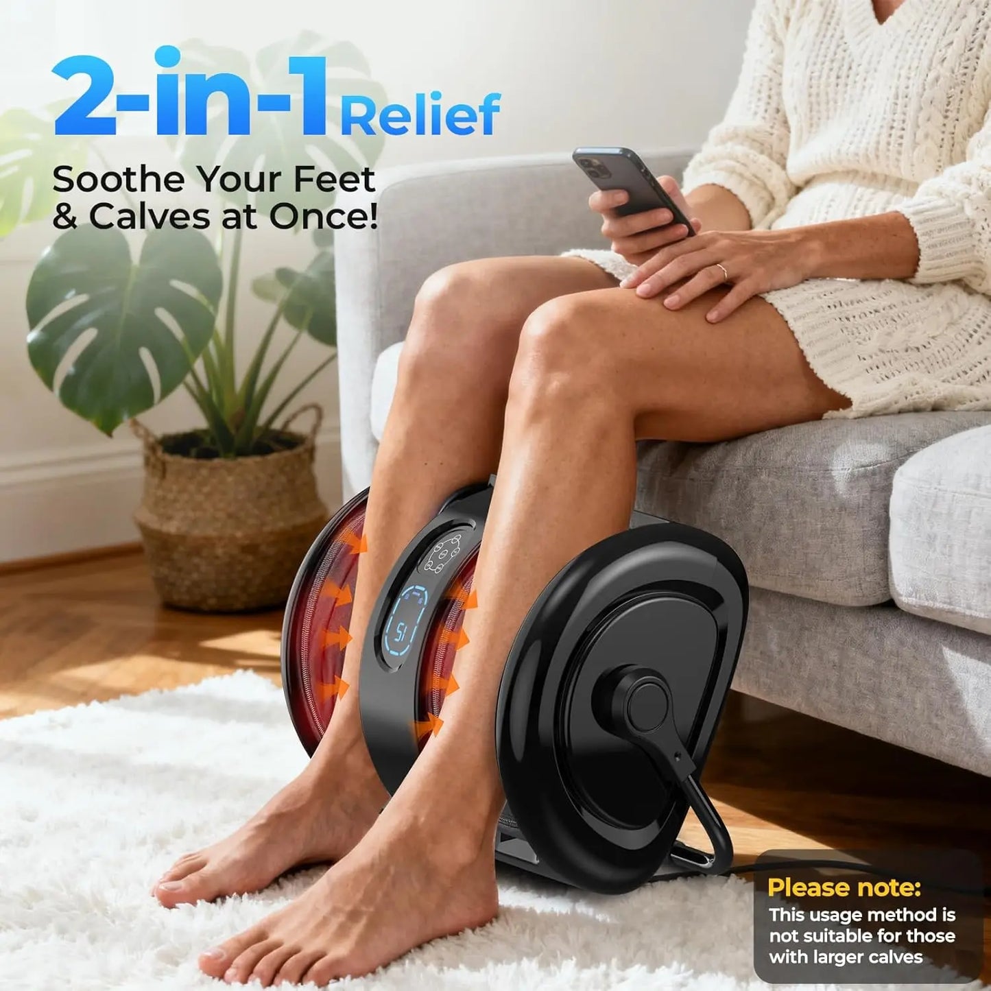 HTM Electric Foot Calf Massager Shiatsu Three Levels