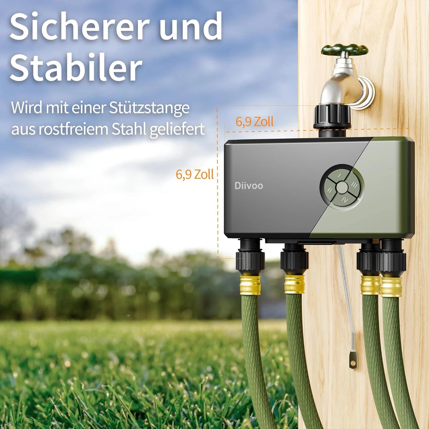 Diivoo WiFi Water Timer Three To Four Zone Irrigation Controller