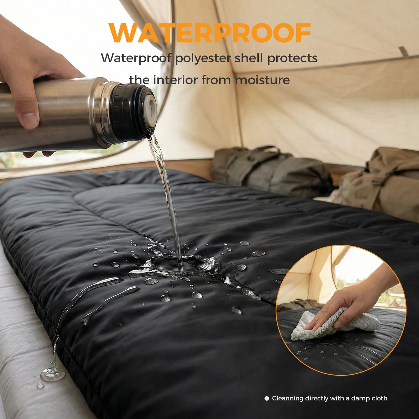 Lightweight Three Season Sleeping Bag With Pillow Portable For Hiking Fishing