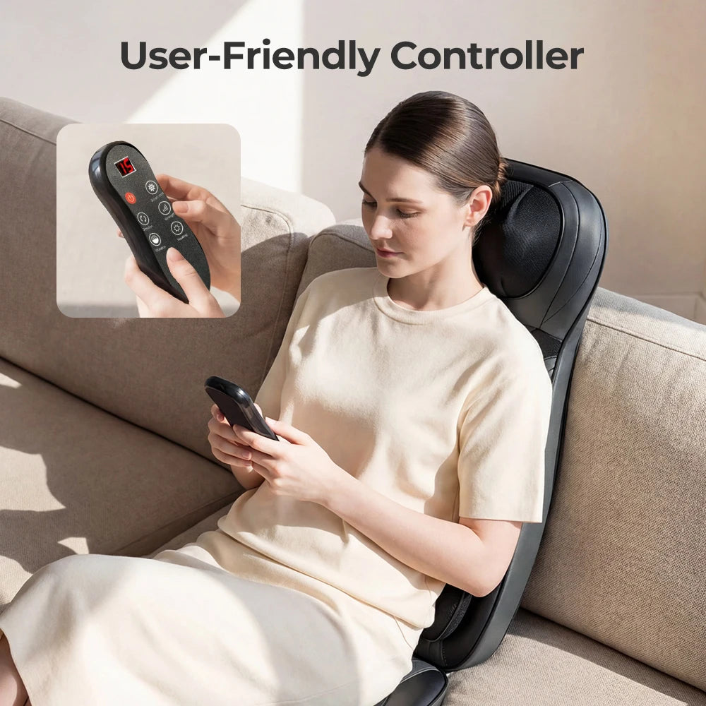 HIMOUTA Shiatsu Neck Back Massager With Heat Adjustable Intensity