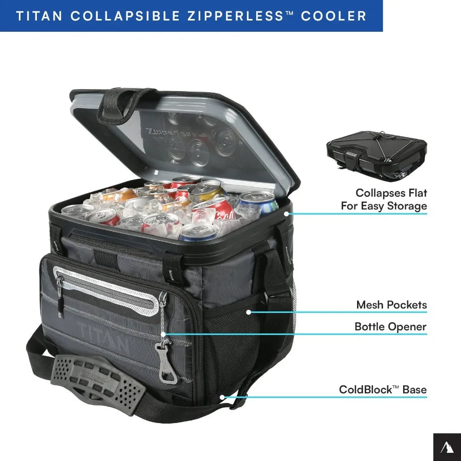 Soft Cooler Collapsible Zipperless For Outdoor Use