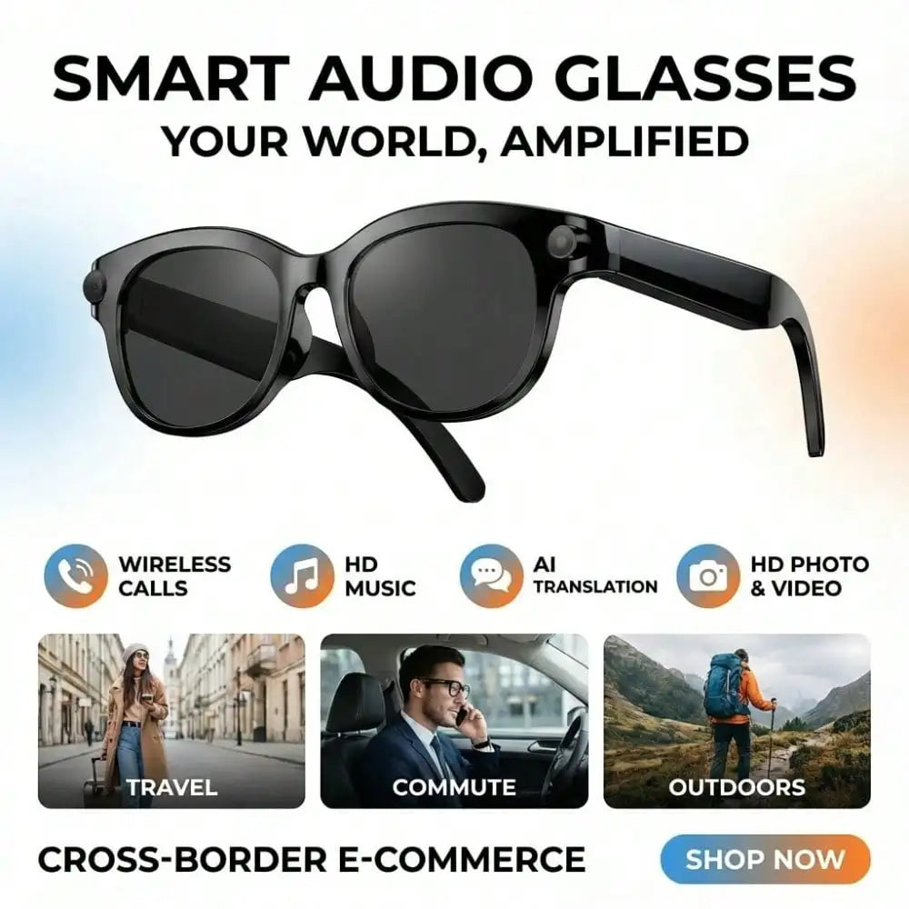 SENBONO AI Smart Sunglasses With 2MP Camera Music Translator