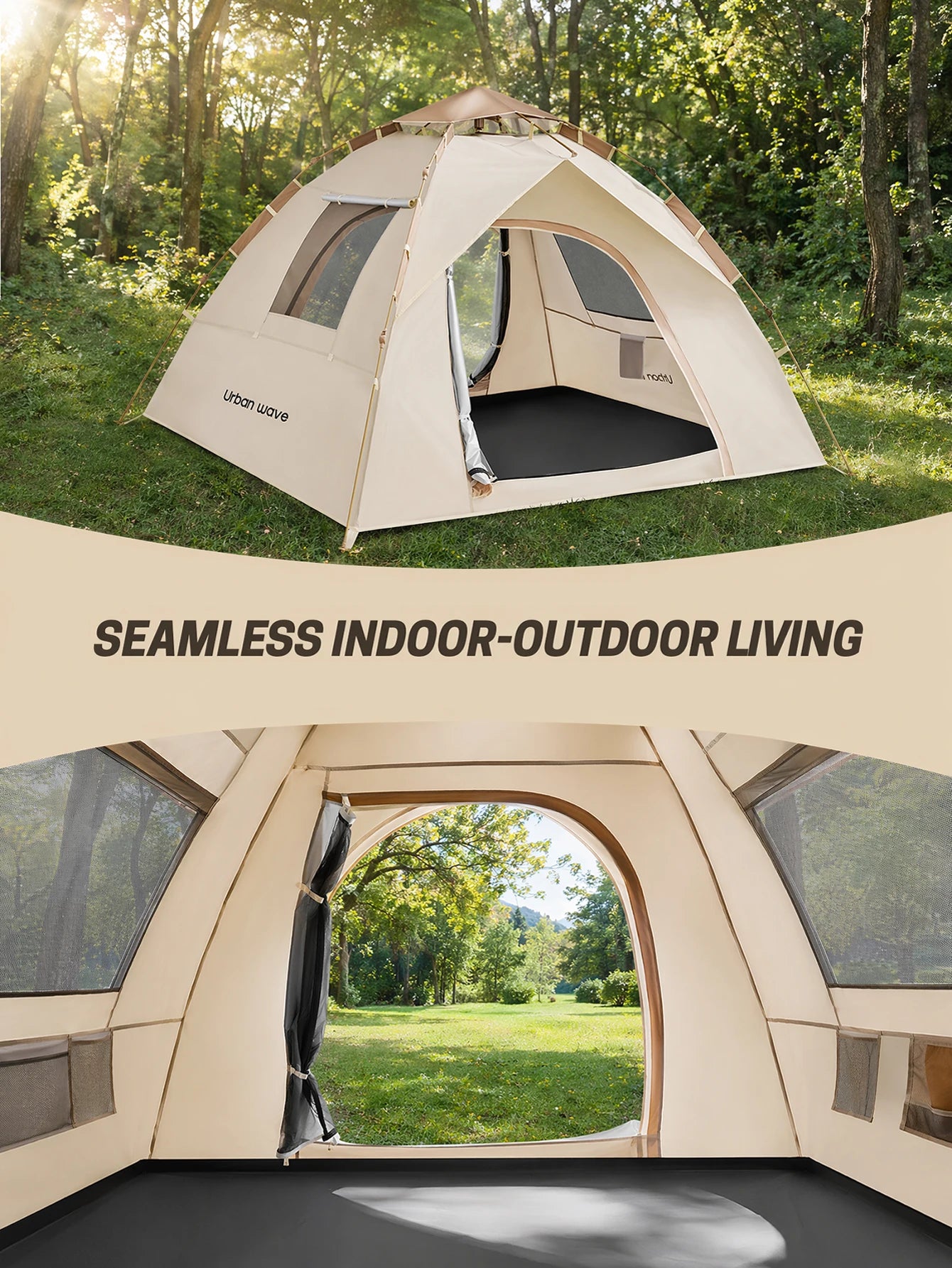 Automatic Pop-up Camping Tent, Windproof, Sunproof, and Waterproof, Suitable for Park Camping Trips, Wilderness Hiking and Adventure, Beach Family Vacations, Portable and Foldable, the Perfect Holiday Gift.