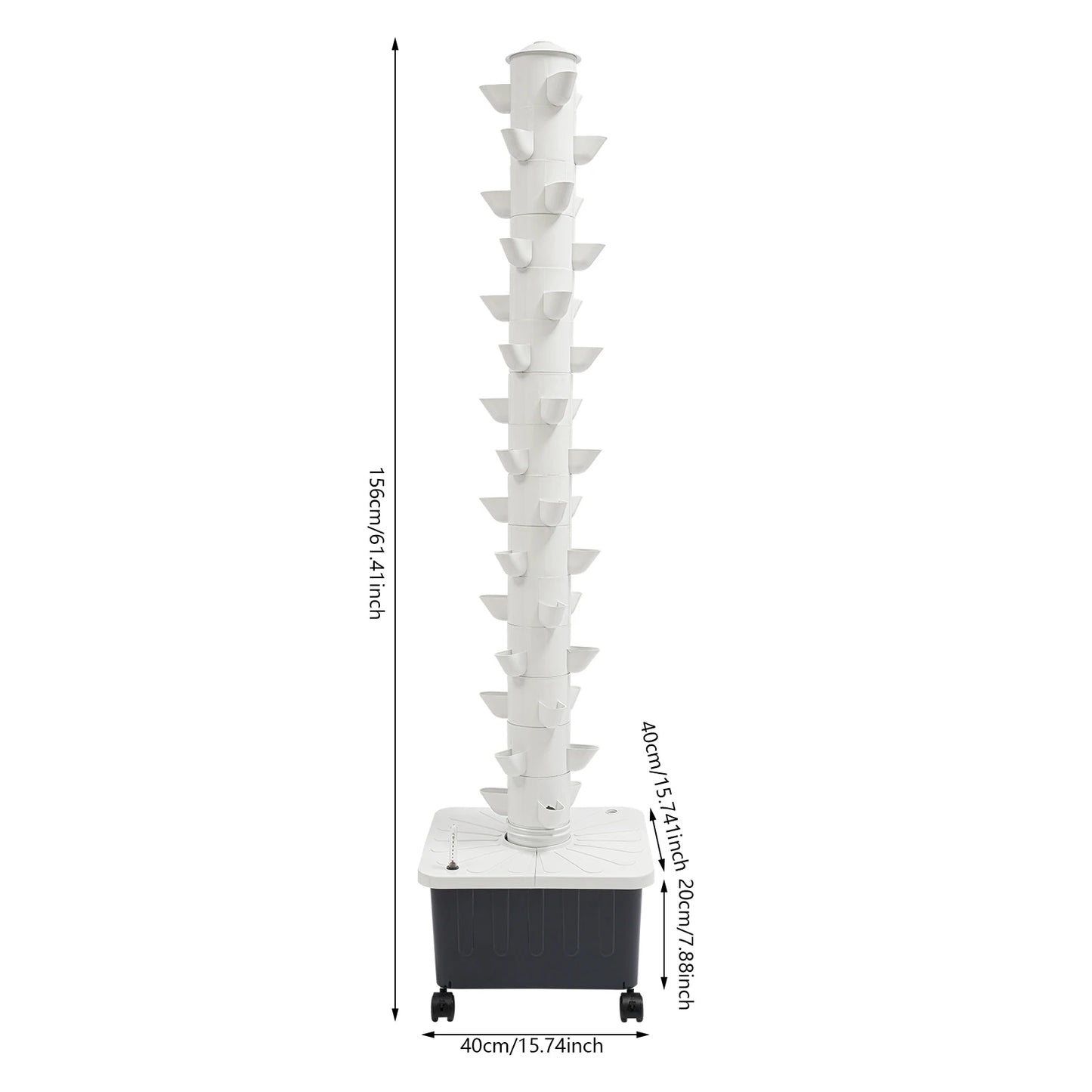 Hydroponic Growing System 45 Holes Vertical Hydroponics Tower Garden 15 Layers 3 Holes Per Layer Indoor Herb Vegetable Grow Kit