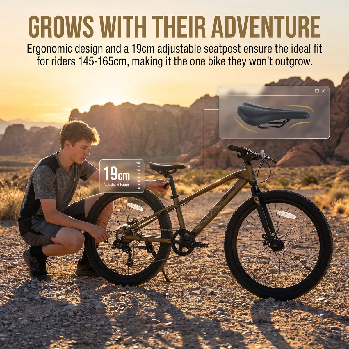 Aluminum Frame 7 Speed Hardtail Mountain Bike With Disc Brakes