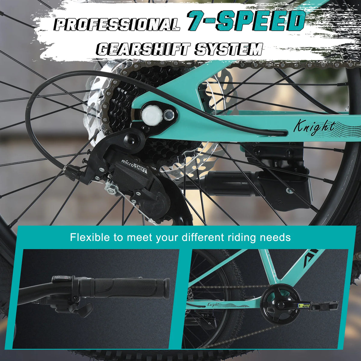 Lightweight Hardtail Mountain Bike With Seven Speed Disc Brakes
