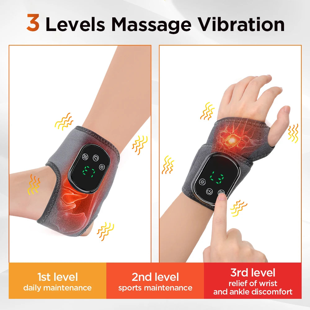 Hailicare Rechargeable Electric Heating Ankle Brace Massager With Hot Compress