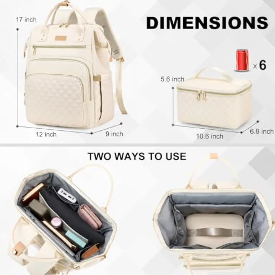 Lunch Backpack With Insulated Lunch Bag And Laptop Compartment Cooler