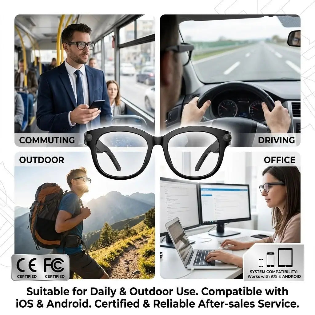SENBONO AI Smart Glasses With 2MP/5MP/8MP Cameras AI Translation