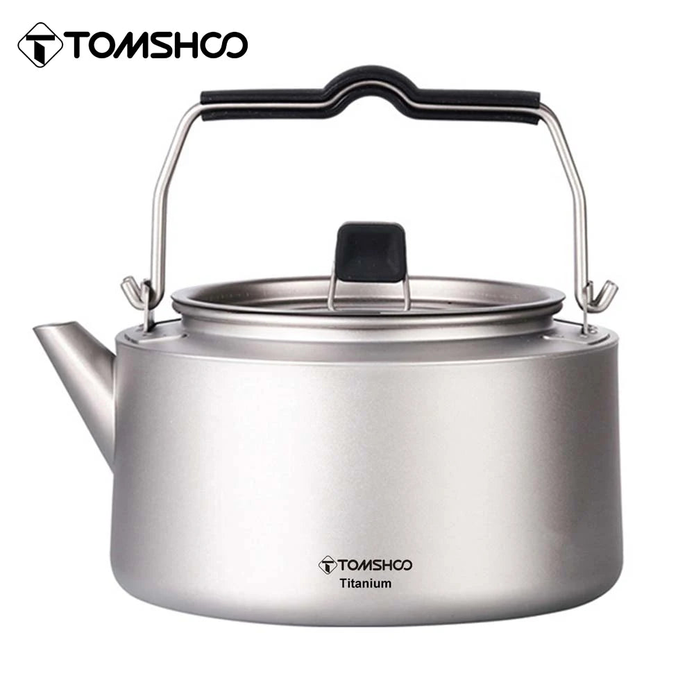 Tomshoo Portable Titanium Camping Kettle For Outdoor Coffee