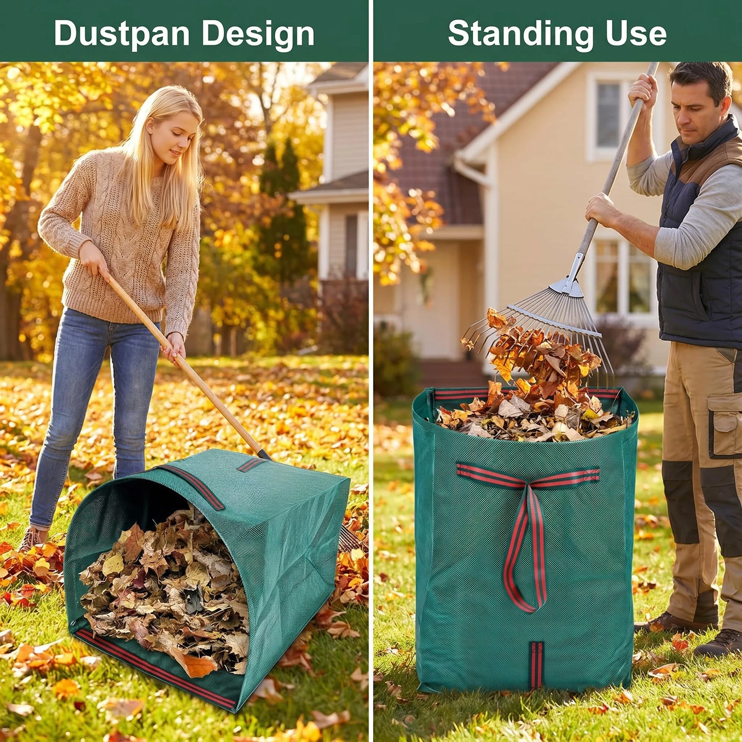 HiMISS 2 Pack Reusable Yard Waste Bags With Gloves