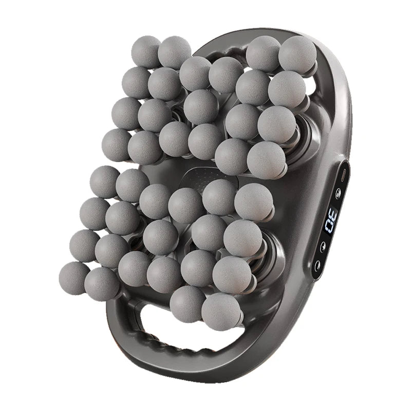 42 Roller Nodes Electric Deep Tissue Massage Roller LCD Digital Display Adjustable Speed Rechargeable Portable Full Body Massager for Foot Leg Calf Waist Buttock Neck Shoulder Muscle Pain Relief