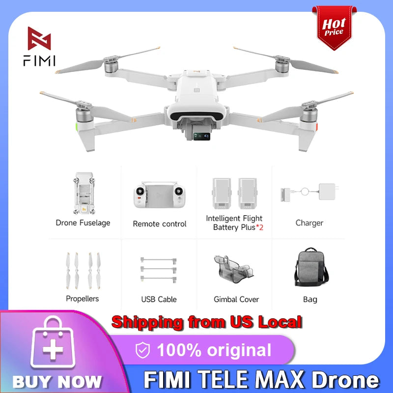 FIMI X8 Tele Max 4K Drone GPS 60FPS Three-Axis Gimbal
