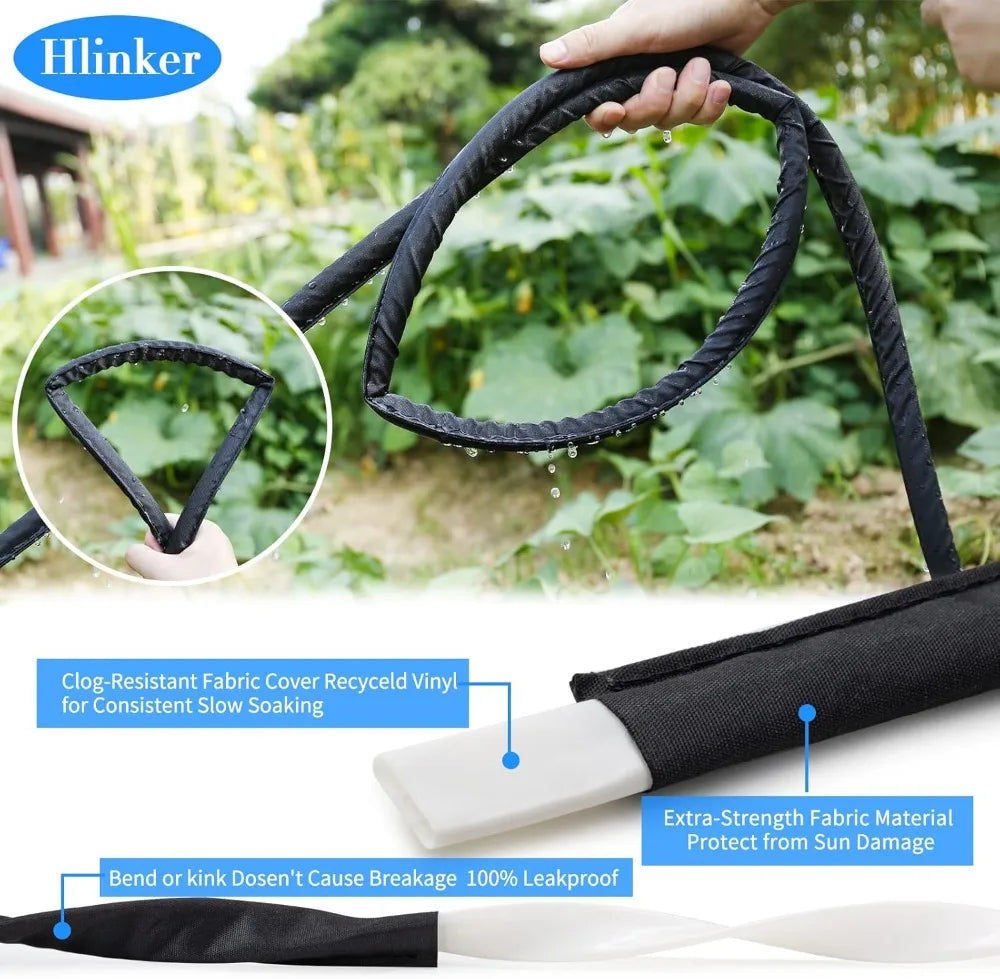 Flat Soaker Hose for Garden Beds Leakproof Heavy Duty Irrigation