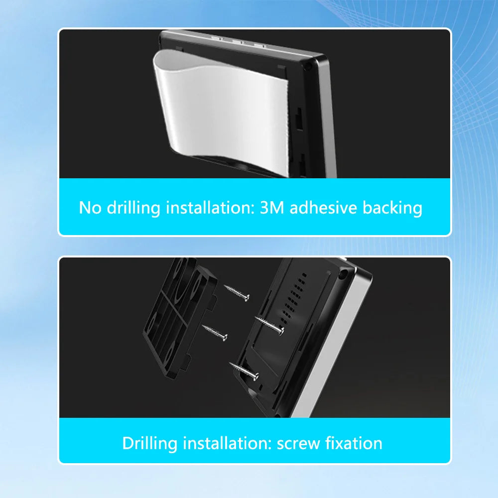 2.4G Wireless Video Doorbell with Indoor Monitor Screen Night Vision Waterproof Intercom Doorbell Camera No Drill Installation Home Security Door Bell