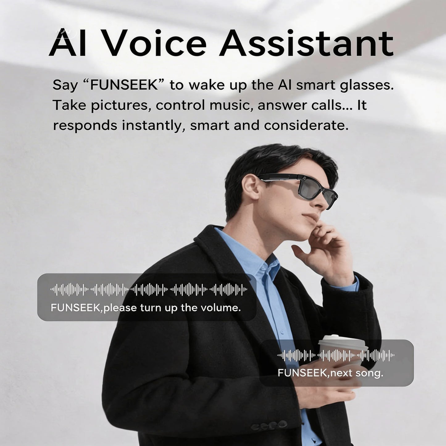 WO Camera 4K Smart Glasses With AI Translation and Recognition