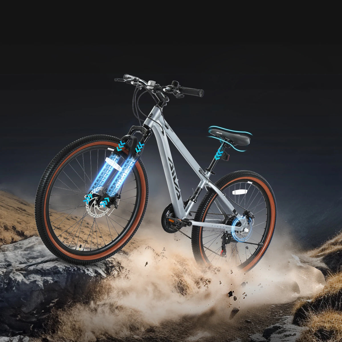 Aluminum Hardtail Mountain Bike Dual Disc Brakes 21 Speed