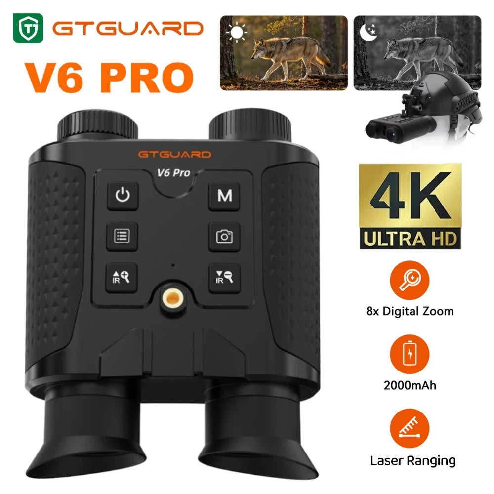 4K Night Vision Binoculars 8X Digital Zoom Infrafred Night Vision Goggles Telescope Day/Night Use for Outdoor Hunting Support Video & Photo