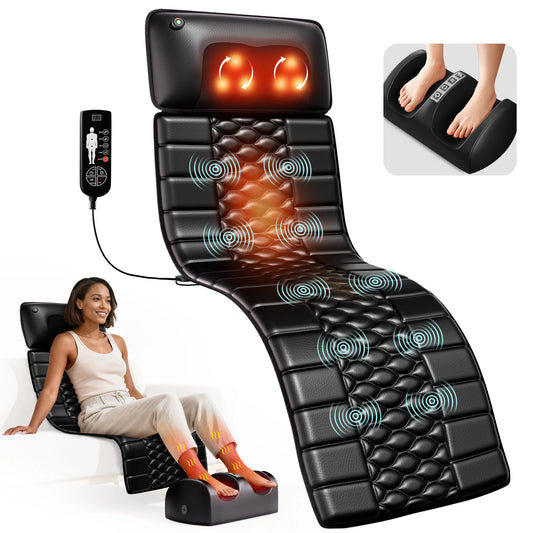 HOMEMASSA Shiatsu Full Body Massage Mat With Heat 10 Motors
